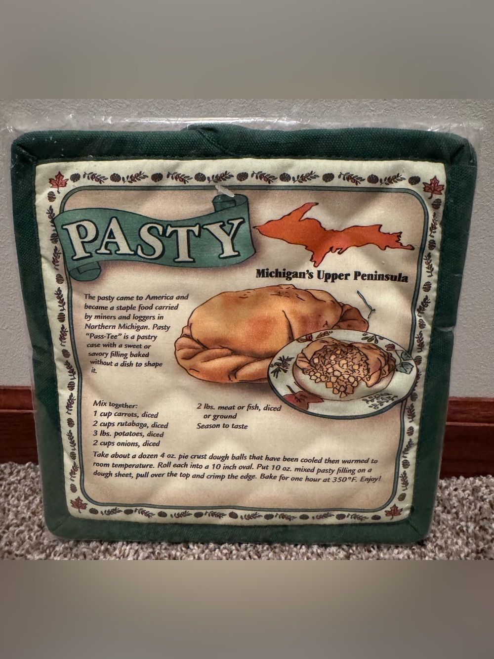 New Deep Green Pasty Recipe Pot Holder